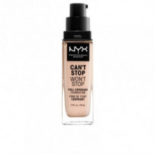 Can't Stop Won't Stop Base Fluida Cobertura Alta Color Light Porcel 30 ml Nyx