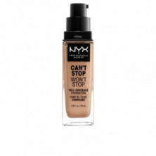 Can't Stop Won't Stop Base Fluida Cobertura Alta Color Medium Buff 30 ml Nyx