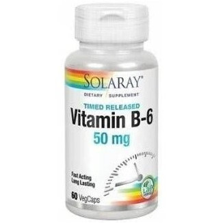 Vitamina B6 50 mg 60 Cápsulas Retard Solaray