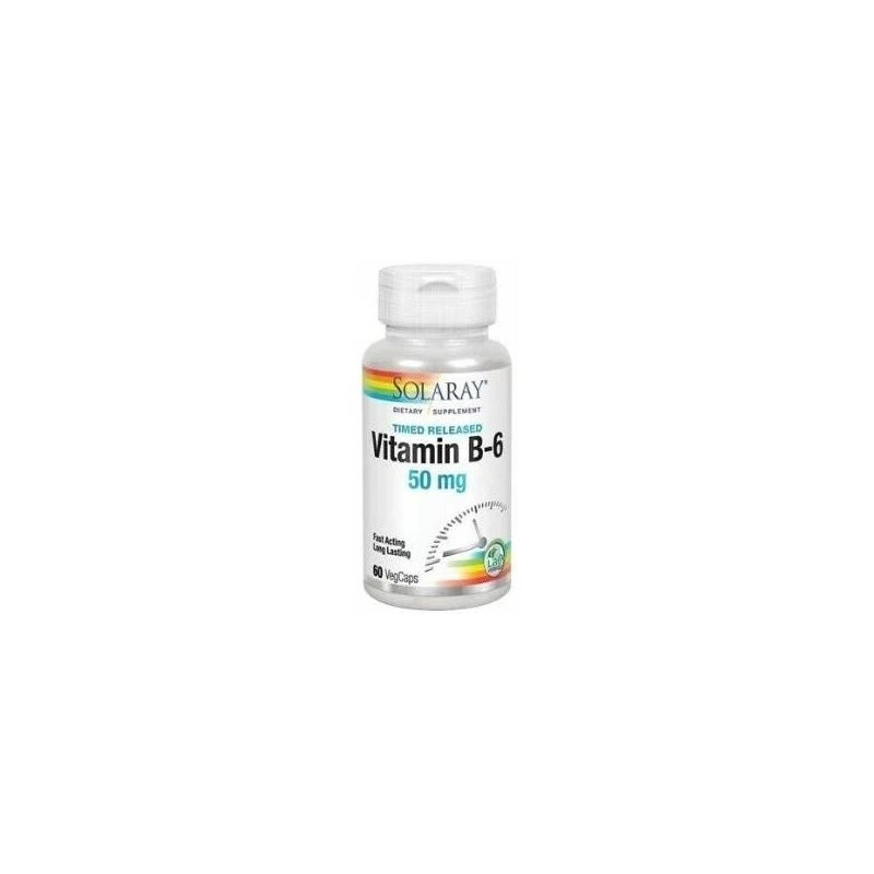 Vitamina B6 50 mg 60 Cápsulas Retard Solaray