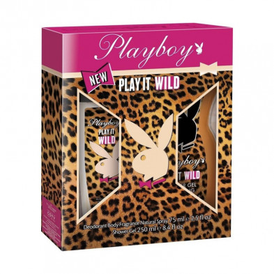 Play It Wild Desodorante en Spray 75 ml + Gel de Ducha para Mujer 250 ml Playboy