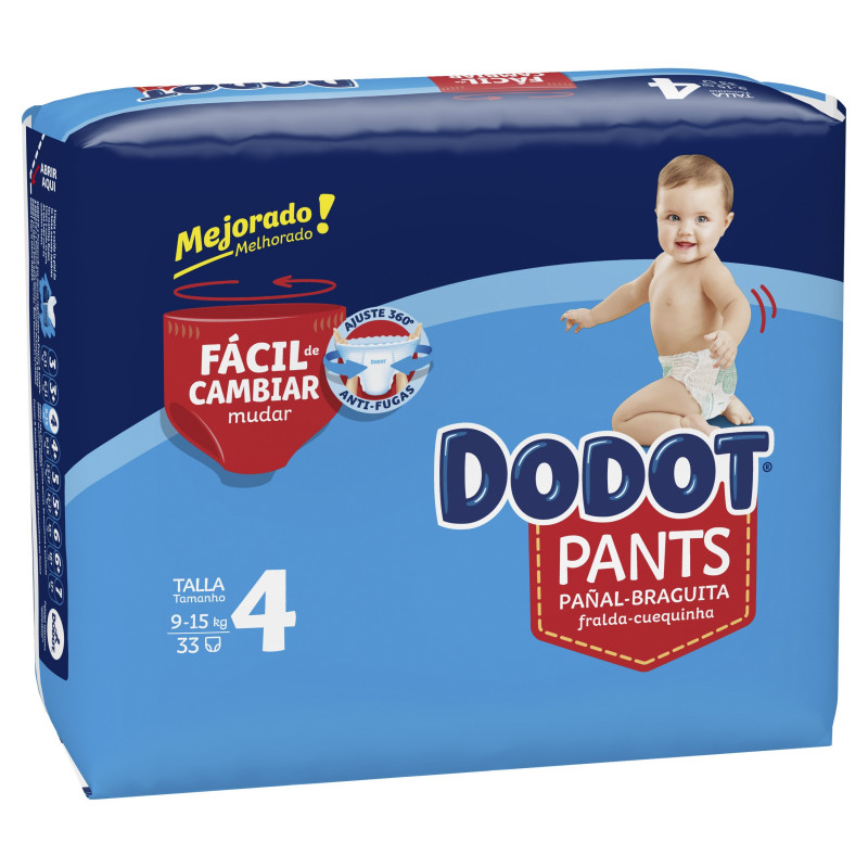 Dodot Pants Pañal-Braguita Talla 4 9-15kg 33 Pañales