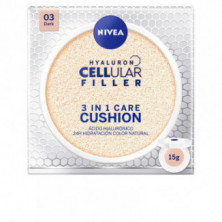 Nivea Hyaluron Cellular Filler 3 In1 Care Cushion Crema con Color Tono 03 Dark 15 g