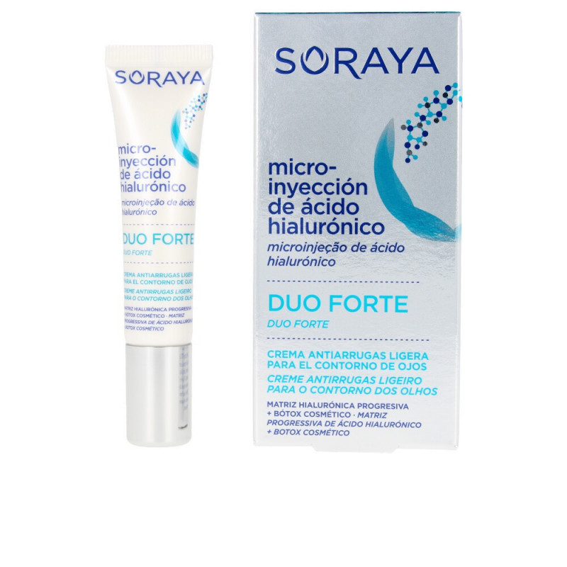 Micro Inyección de Ácido Hialurónico Duo Forte Crema Antiarrugas para el Contorno de Ojos 15 ml Soraya