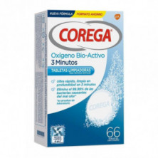 Corega Oxígeno BioActivo 66 Tabletas Limpiadoras