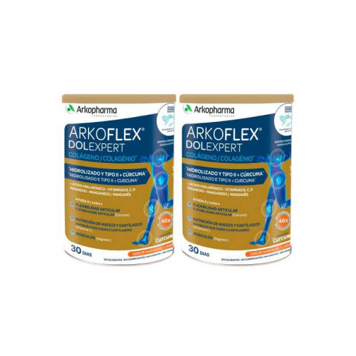 Arkoflex Dolexpert Colágeno Hidrolizado Y Cúrcuma Sabor Naranja Duplo 2x390g