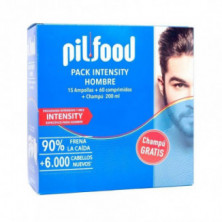 Pilfood Pack Intensity Hombre 15 Ampollas + 60 Comprimidos + Champú Anticaída 200ml