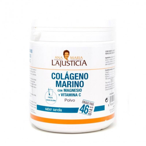 Colágeno Marino Con Magnesio Y Vitamina C En Polvo 350g Sabor Sandía Ana María Lajusticia