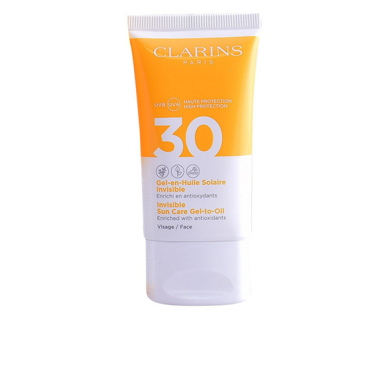 Gel-Aceite Solar Invisible Para el Rostro SPF30 50 ml Clarins