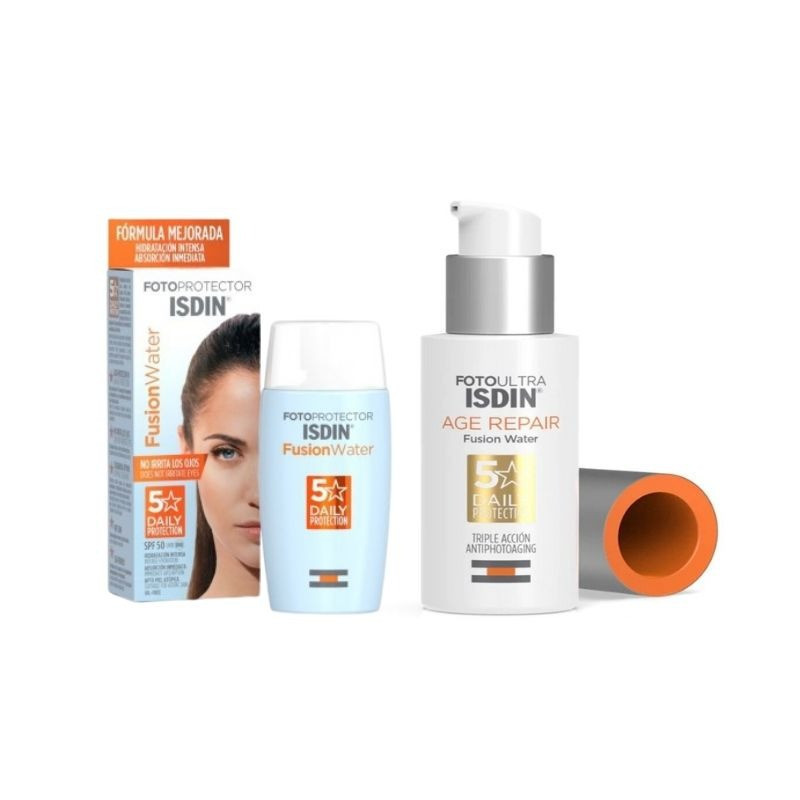 Pack Isdin Fotoprotector Fusion Water SPF 50+ 50ml + Isdin FotoUltra Age Repair SPF50 50ml