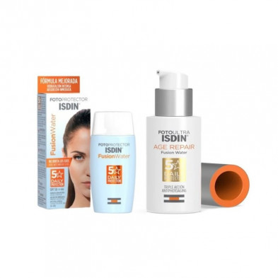 Pack Isdin Fotoprotector Fusion Water SPF 50+ 50ml + Isdin FotoUltra Age Repair SPF50 50ml