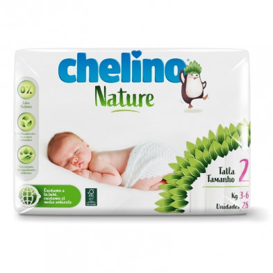 Pañales Chelino Nature Talla 2 (3-6Kg) 28 unidades