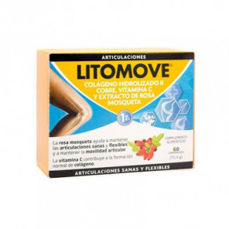 Litomove Colágeno Hidrolizado II, Cobre, Vit C y Extracto de Rosa Mosqueta 60 Comprimidos