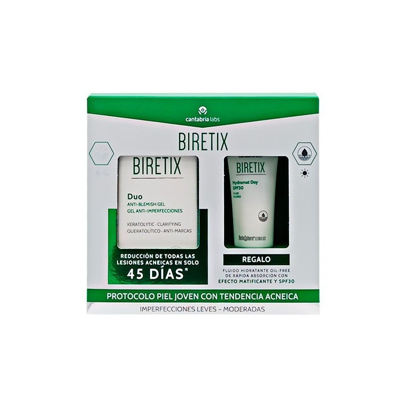 Biretix Duo Gel Anti-Imperfecciones 30 ml + Hydramat Day  15 ml