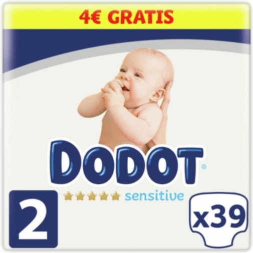 Dodot Sensitive Recién Nacido Talla 2 (4 8 Kg) 39 Uds