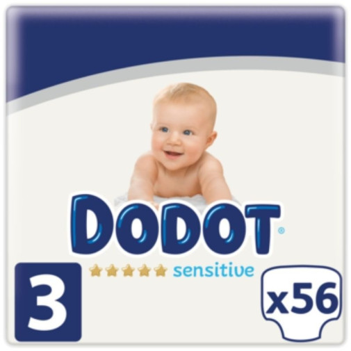 Dodot Sensitive Pañales Talla 3 (6-10 Kg) 56 Uds