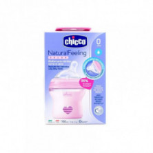 Chicco Biberón Natural Feeling Silicona +0m Flujo Normal 150ml Rosa