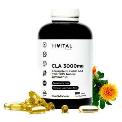 CLA Ácido Linoleico Conjugado 3000 MG 180 Cápsulas Hivital