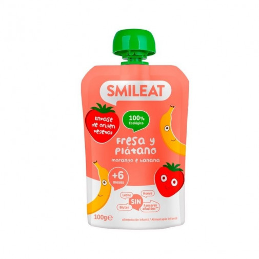 Pouch De Fresa Y Plátano 100 Gr Smileat