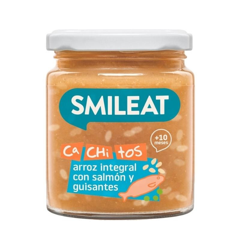 Potito de Arroz Integral con Salmón y Guisante Ecológico 230 gr Smileat