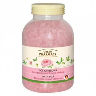 Sal de Baño Rosa Moqueta y Té Verde 1300 ml Green Pharmacy