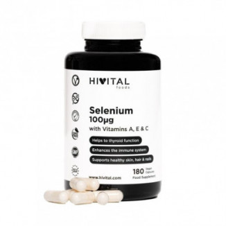 Selenio 100 Mg 180 Cápsulas Veganas Hivital