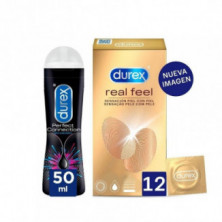 Pack Preservativos Real Feel 12uds + Lubricante Perfect Connection 50ml Durex