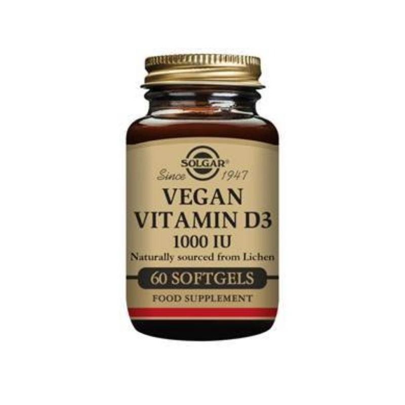 Vitamina D3 Vegana 1000IU 60 Capsulas Solgar