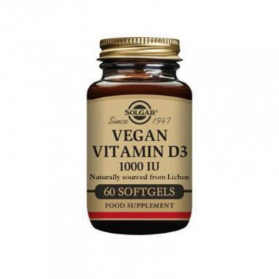 Vitamina D3 Vegana 1000IU 60 Capsulas Solgar