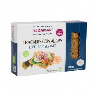 Crackers Con Algas, Espelta Y Sésamo 160 gr Algamar