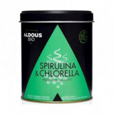 Chlorella y Espirulina Ecológica Premium 600 comprimidos AldousBio