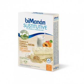 Bimanan Sustitutive Barrita Copos de Avena y Quinoa Sabor Yogur y Albaricoque 6 Unidades