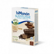 Bimanan Sustitutive Barrita Copos de Avena y Quinoa Sabor Cacao 6 Unidades