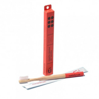 Cepillo Dental De Bambú Adulto Rojo Naturbrush