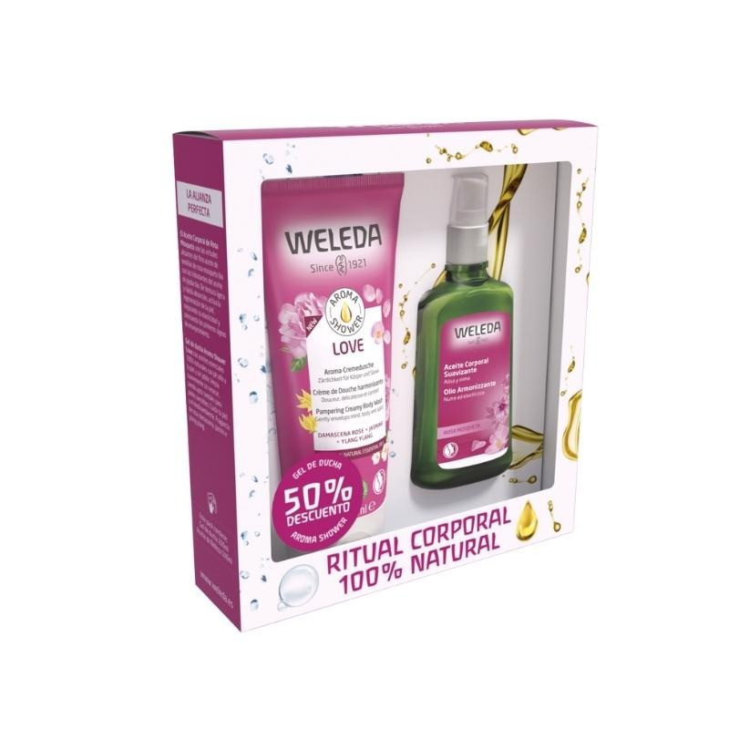 Pack De Aceite Rosa Mosqueta 100 ml Y Gel De Ducha Aroma Shower Love 200 ml Weleda