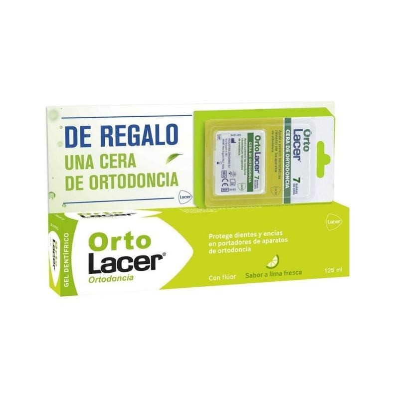 Ortolacer Gel Dentífrico De Lima 125ml + Regalo Cera 7 Barras Lacer