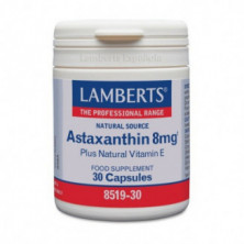 Astaxantina 8gmg con Vitamina E 30 Capsulas Lamberts