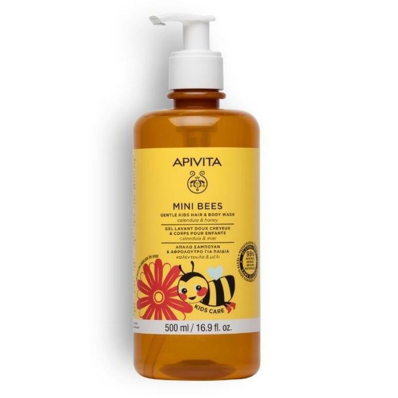 Gel y Champú Suave para Niños Mini Bees 500 ml Apivita