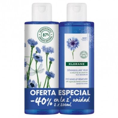 Pack Duo Desmaquillante de Ojos al Aciano 2x200ml Klorane