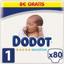 Dodot Sensitive Talla 1  (2-5kg) Recién Nacido 80 unidades