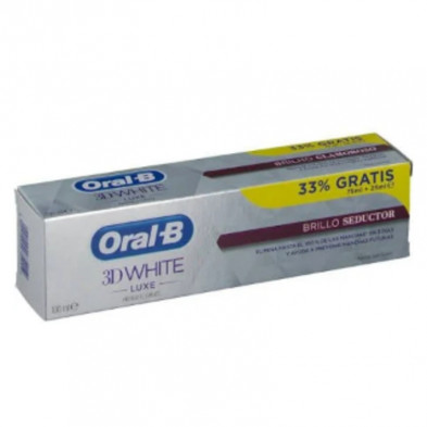 Oral-B Pasta 3D White Luxe Brillo Seductor Pack 75ML + 25ML