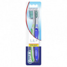 Oral-B 123 Shiny Clean Medio Cepillo De Dientes 2 Uds