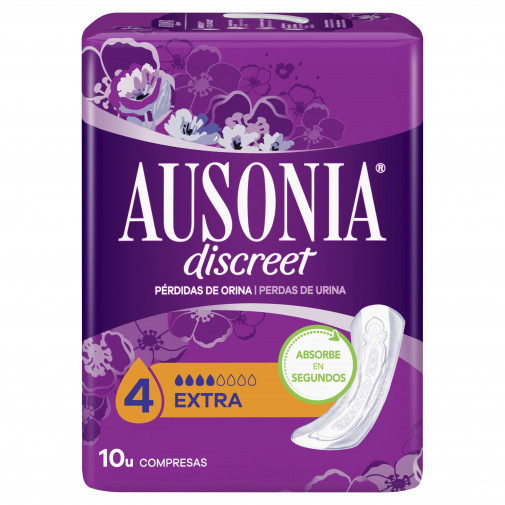 Compresas Ausonia Discreet Extra Para Pérdidas De Orina 10 Uds