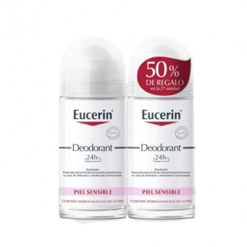 Eucerin Desodorante Piel Sensible 24H Roll On Duplo 2X50Ml