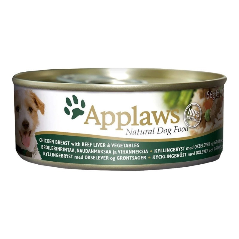 Lata Para Perros De Pechuga De Pollo, Ternera Y Vegetales 156 gr x 72 Uds Applaws