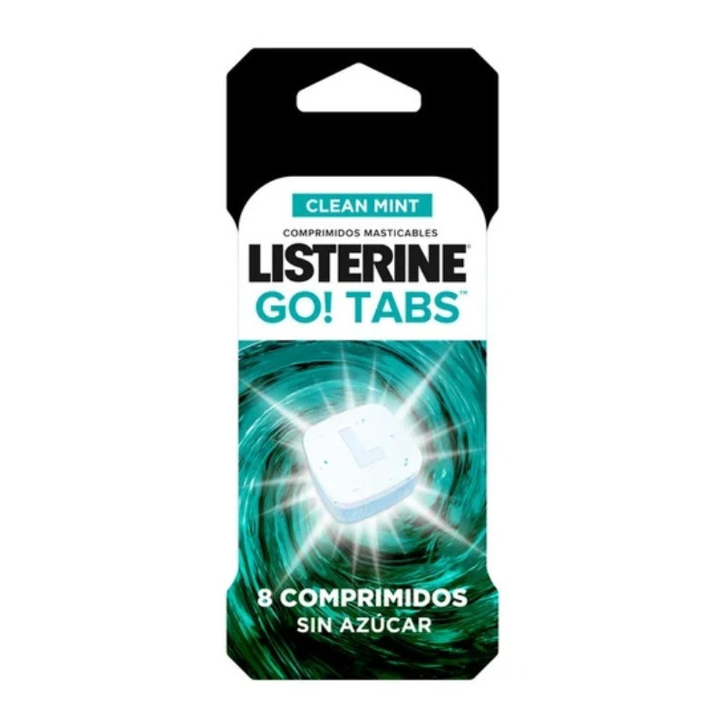 Listerine Go! Tabs Menta Sin Azúcar 8 Comprimidos