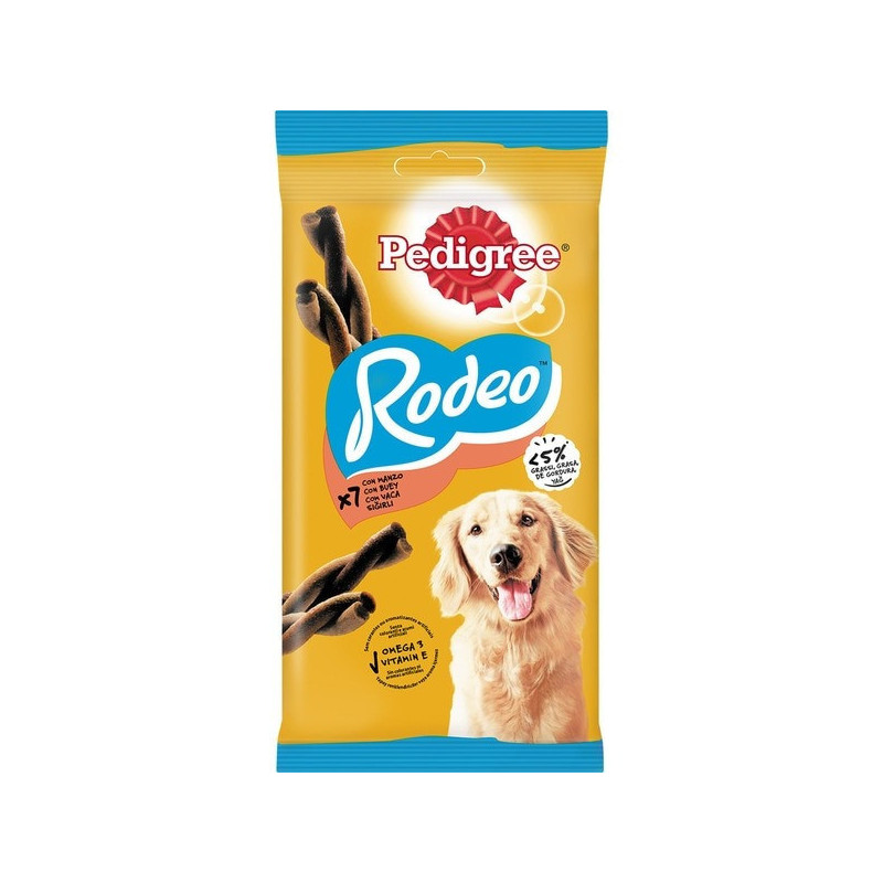 Snacks Para Perro Rodeo Buey 7 Tiras 122 gr 12 Unidades Pedigree