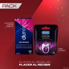 Pack Gel Intense Orgasmic +  Anillo Vibrador Intense Orgasmic Vibrations Durex