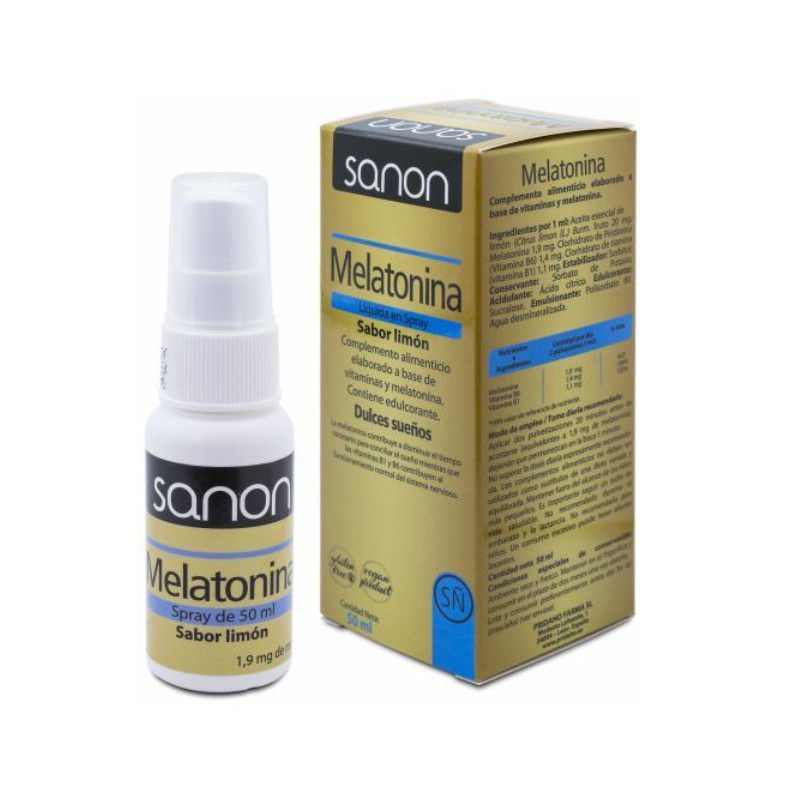 Melatonina Líquida Spray Limón 50 ml Sanon