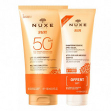 Pack Leche Solar Fundente SPF 50+ Champú de Ducha After Sun Nuxe